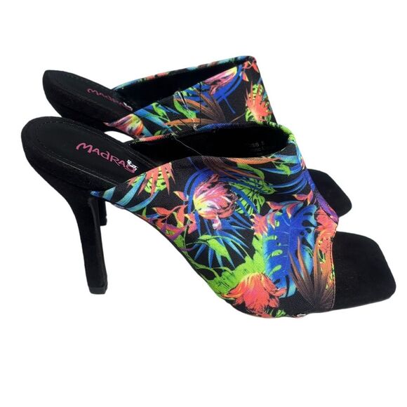 Madrag Ross Floral Print Square Toe Slip On Heel - Picture 6 of 7